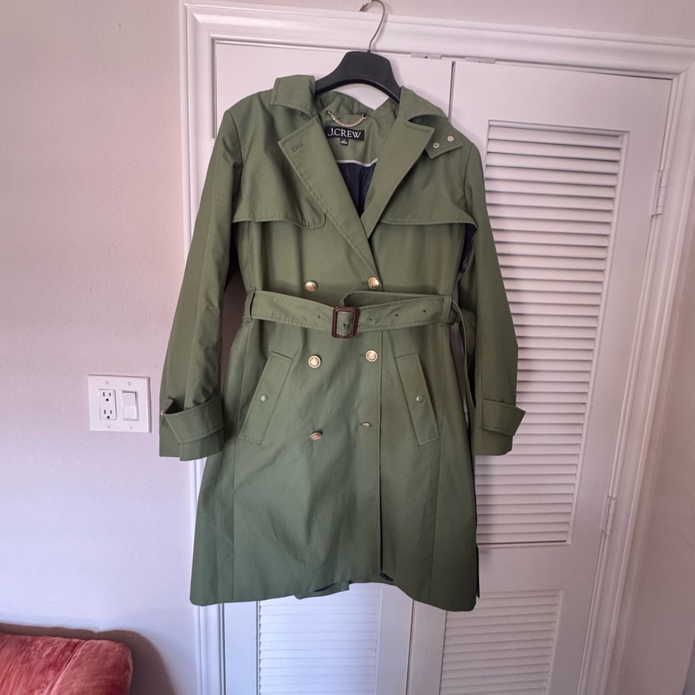 J. Crew Forest Green Outerwear with Chain Accent